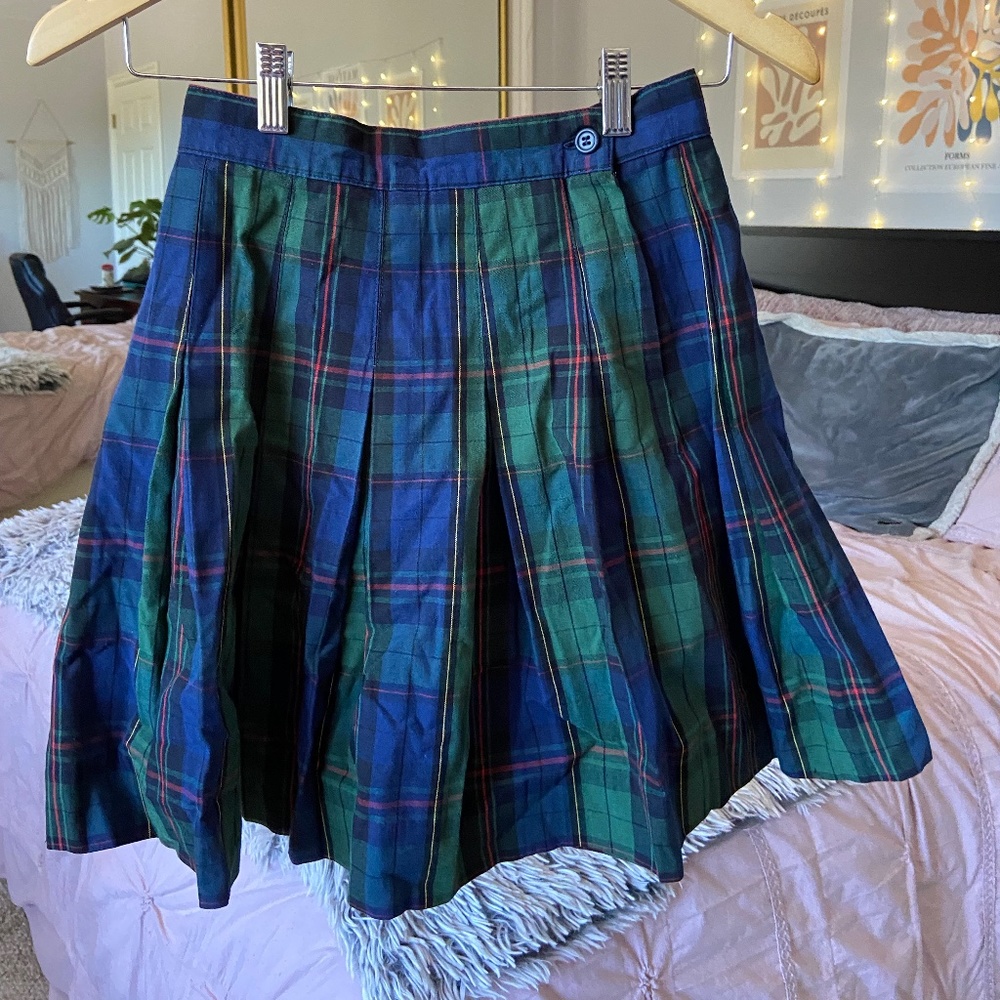 Plaid Pleated Skirt